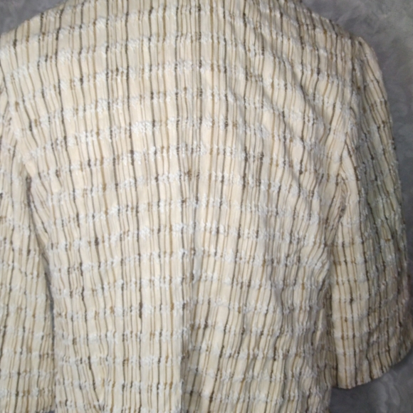 J.Jill Silk Neutral Striped Blazer - Picture 6 of 7